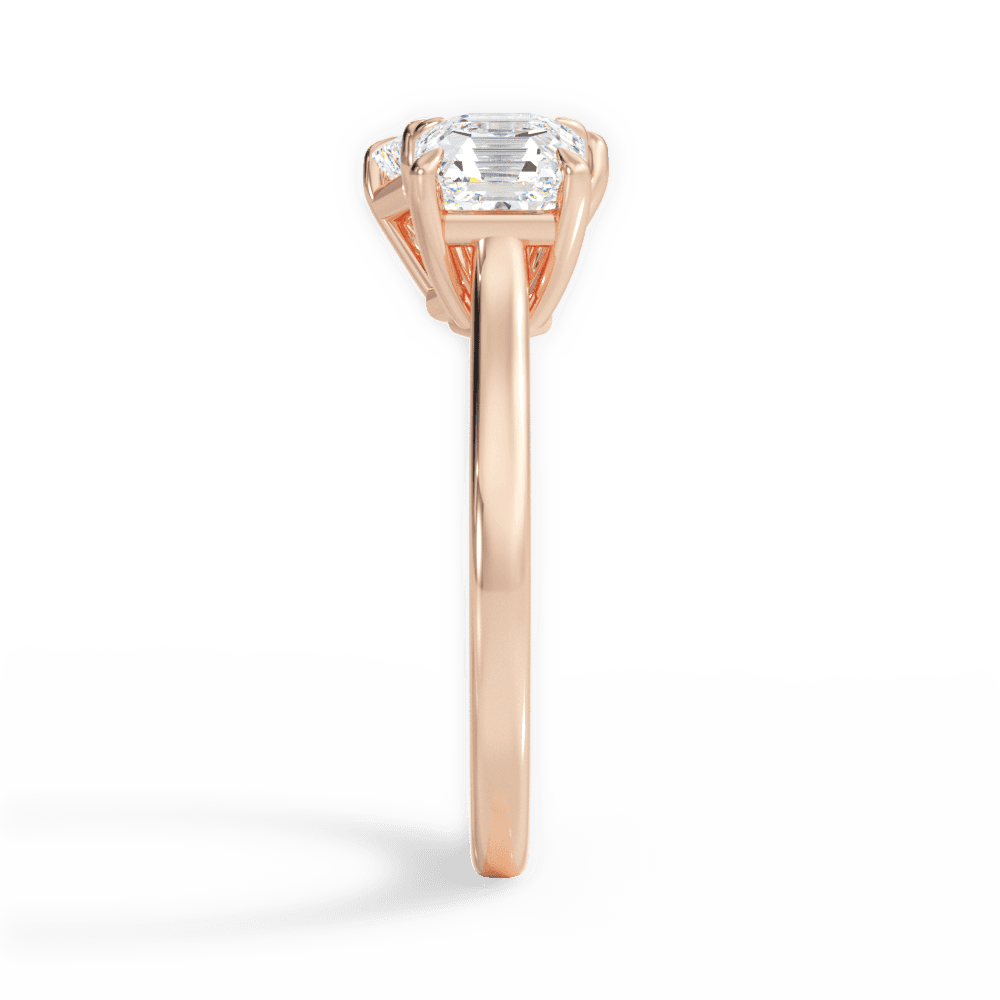 14kt Rose Gold/18kt Rose Gold/emerald/side