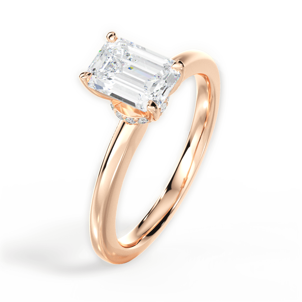 14kt Rose Gold/18kt Rose Gold/emerald/side