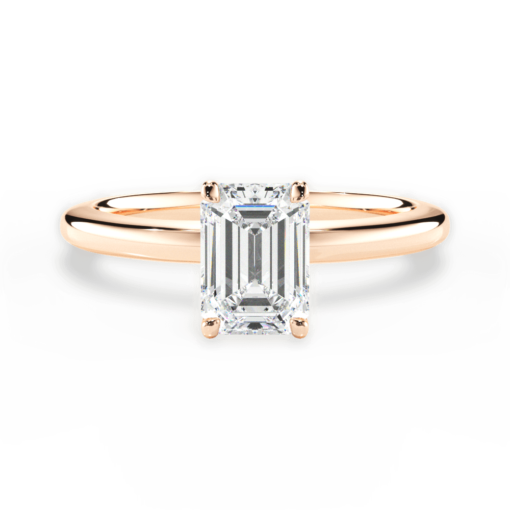 14kt Rose Gold/18kt Rose Gold/emerald/top