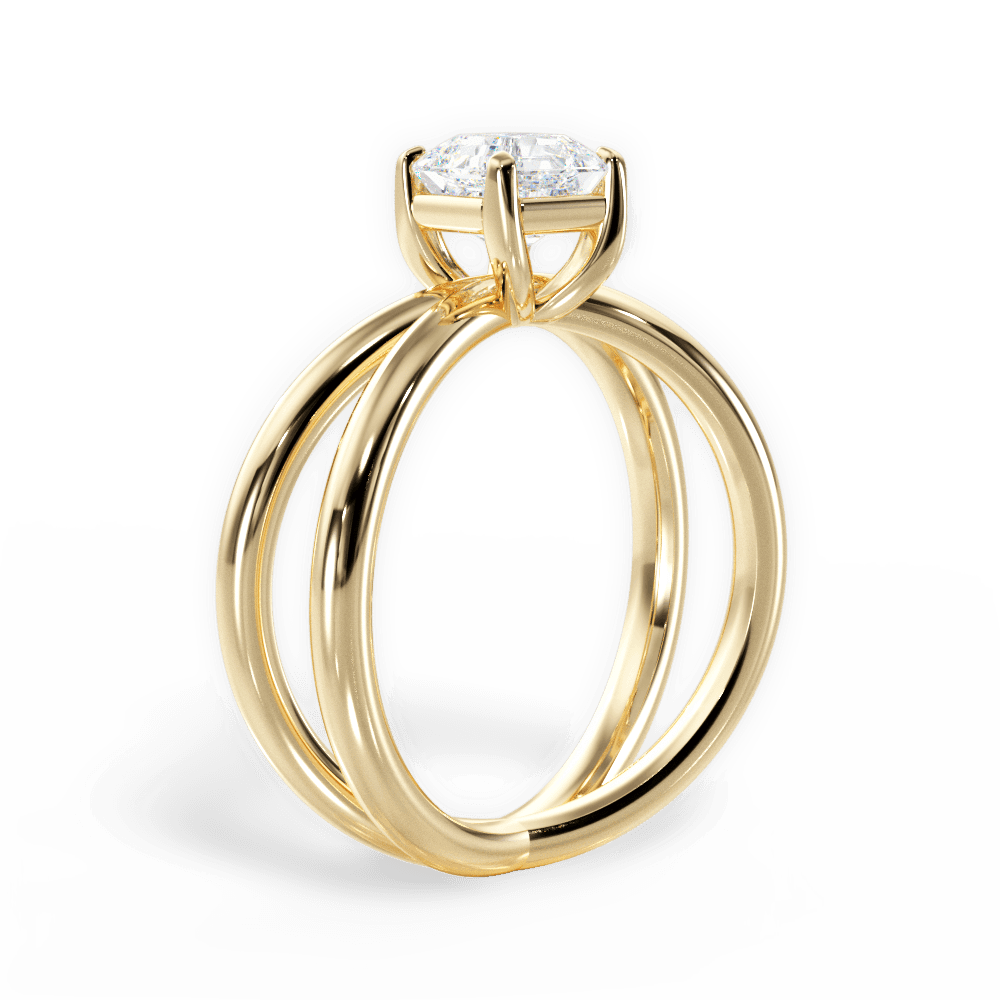 14kt Yellow Gold/18kt Yellow Gold/asscher/front