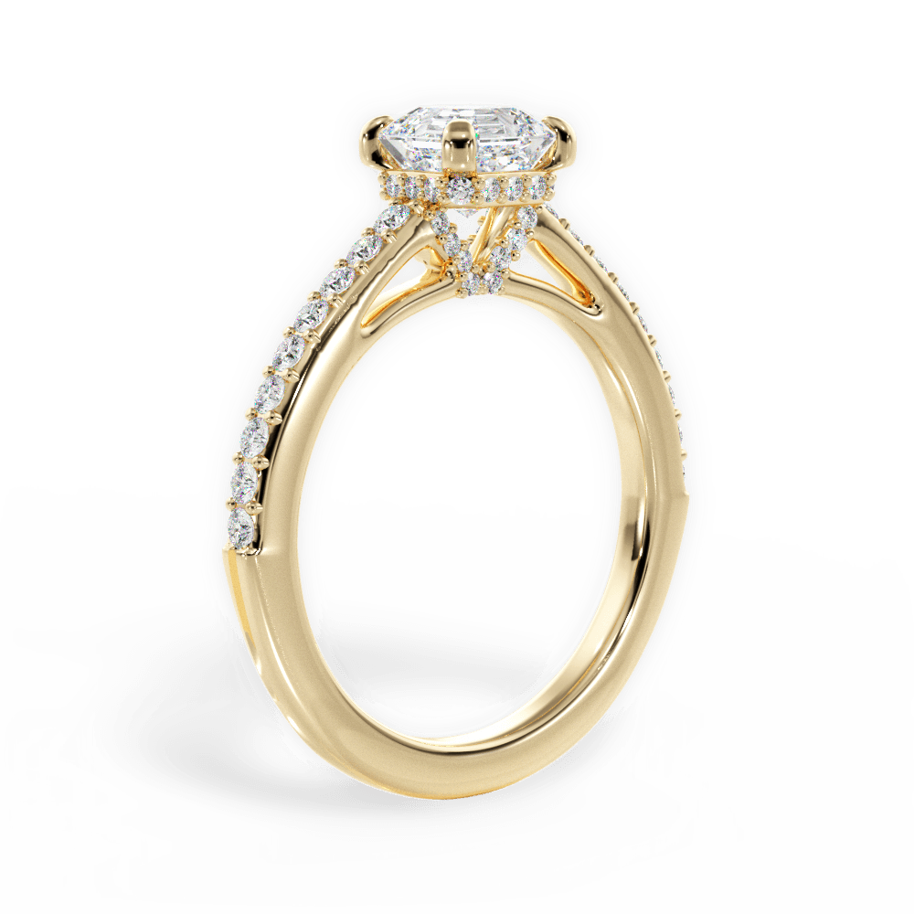 14kt Yellow Gold/18kt Yellow Gold/asscher/front