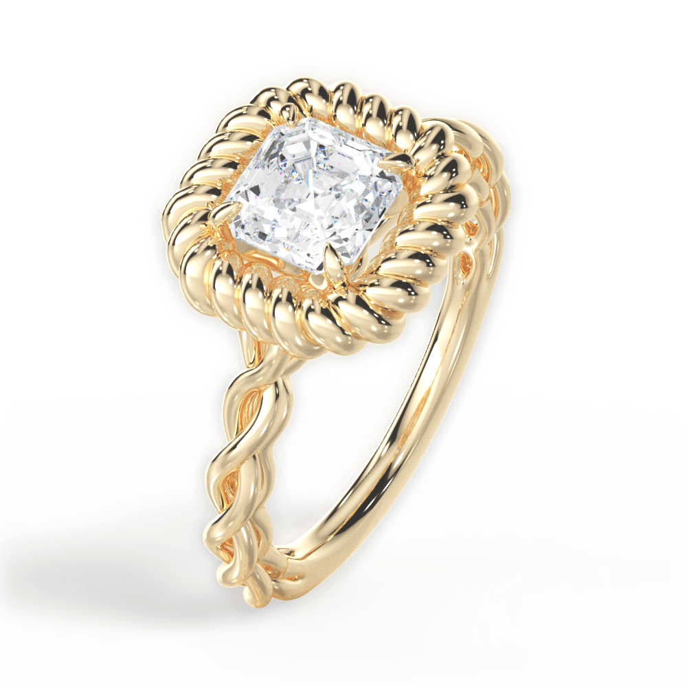 14kt Yellow Gold/18kt Yellow Gold/asscher/perspective