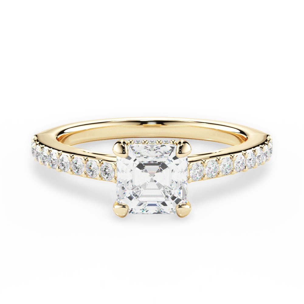 14kt Yellow Gold/18kt Yellow Gold/asscher/top