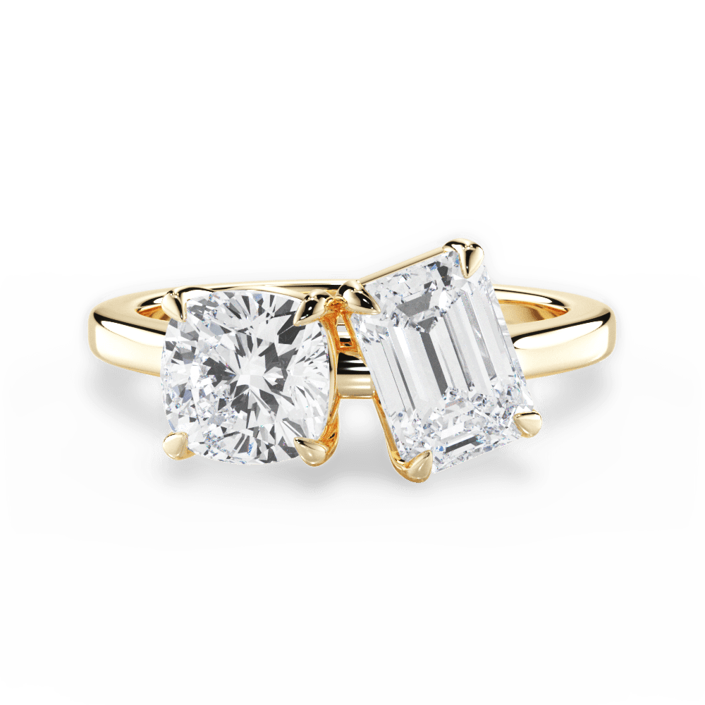 14kt Yellow Gold/18kt Yellow Gold/emerald/top