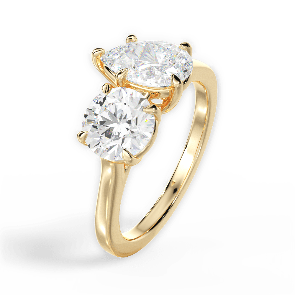 14kt Yellow Gold/18kt Yellow Gold/pear/perspective