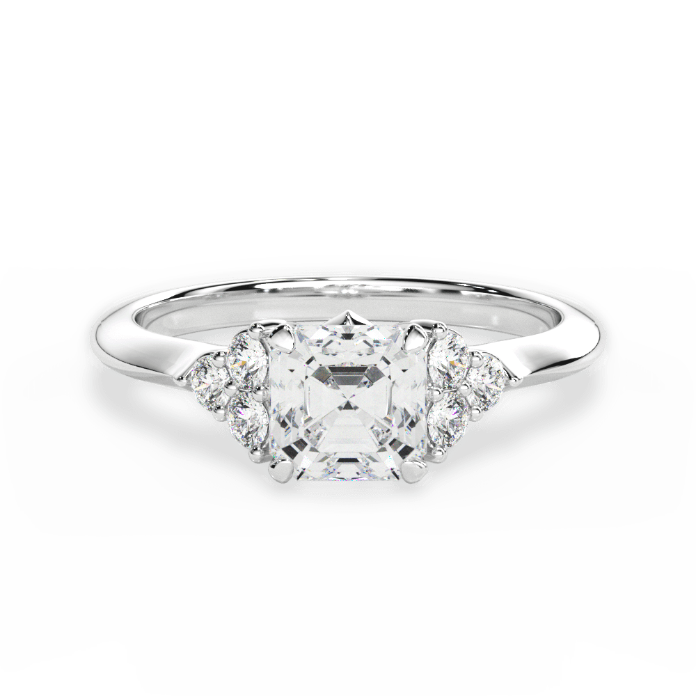 14kt White Gold/18kt White Gold/Platinum/asscher/top