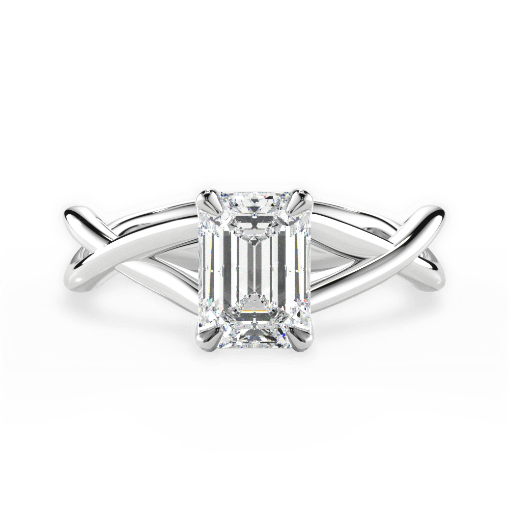 14kt White Gold/18kt White Gold/Platinum/emerald/top