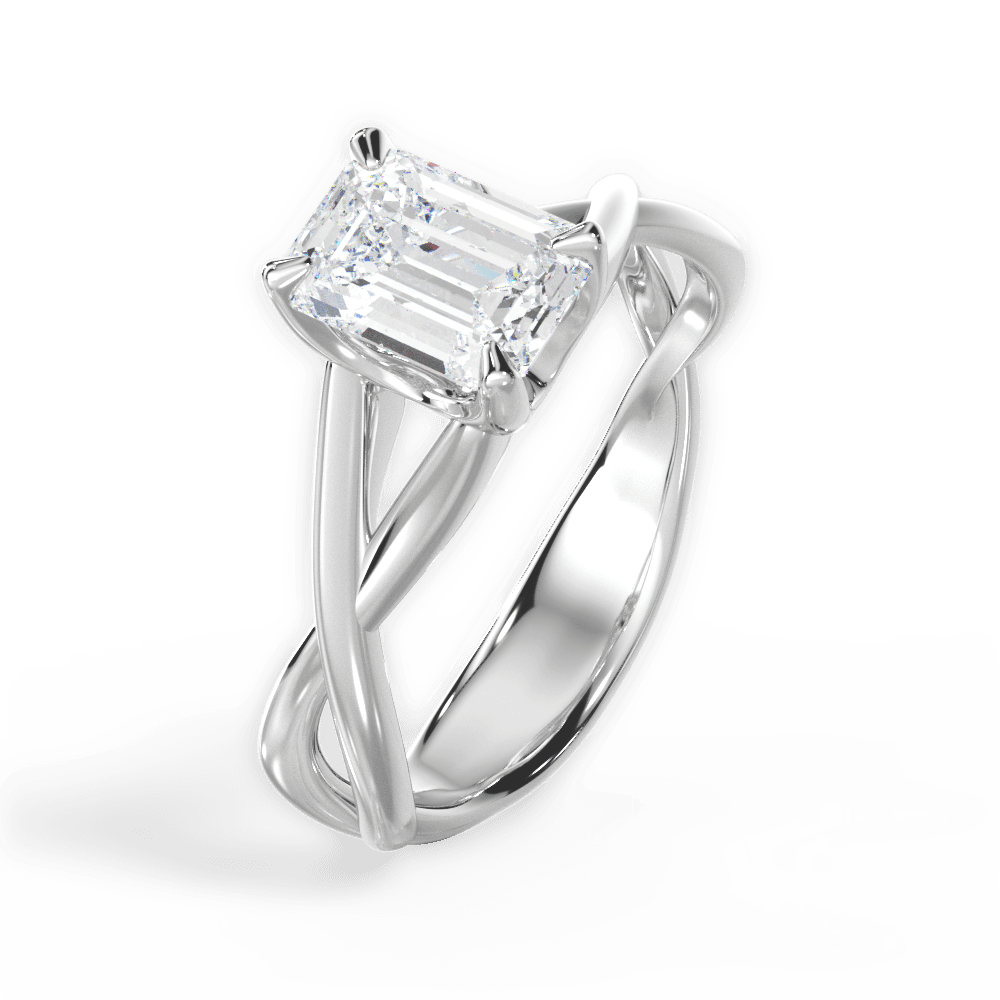 14kt White Gold/18kt White Gold/Platinum/emerald/perspective