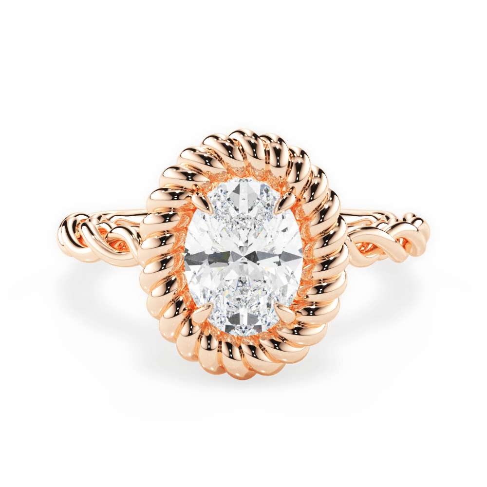 14kt Rose Gold/18kt Rose Gold/oval/top