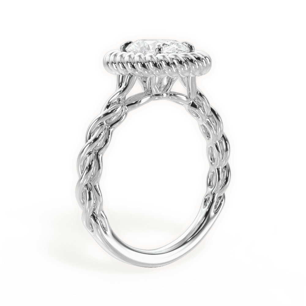 14kt White Gold/18kt White Gold/Platinum/oval/front