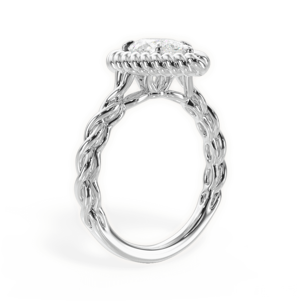 14kt White Gold/18kt White Gold/Platinum/pear/front