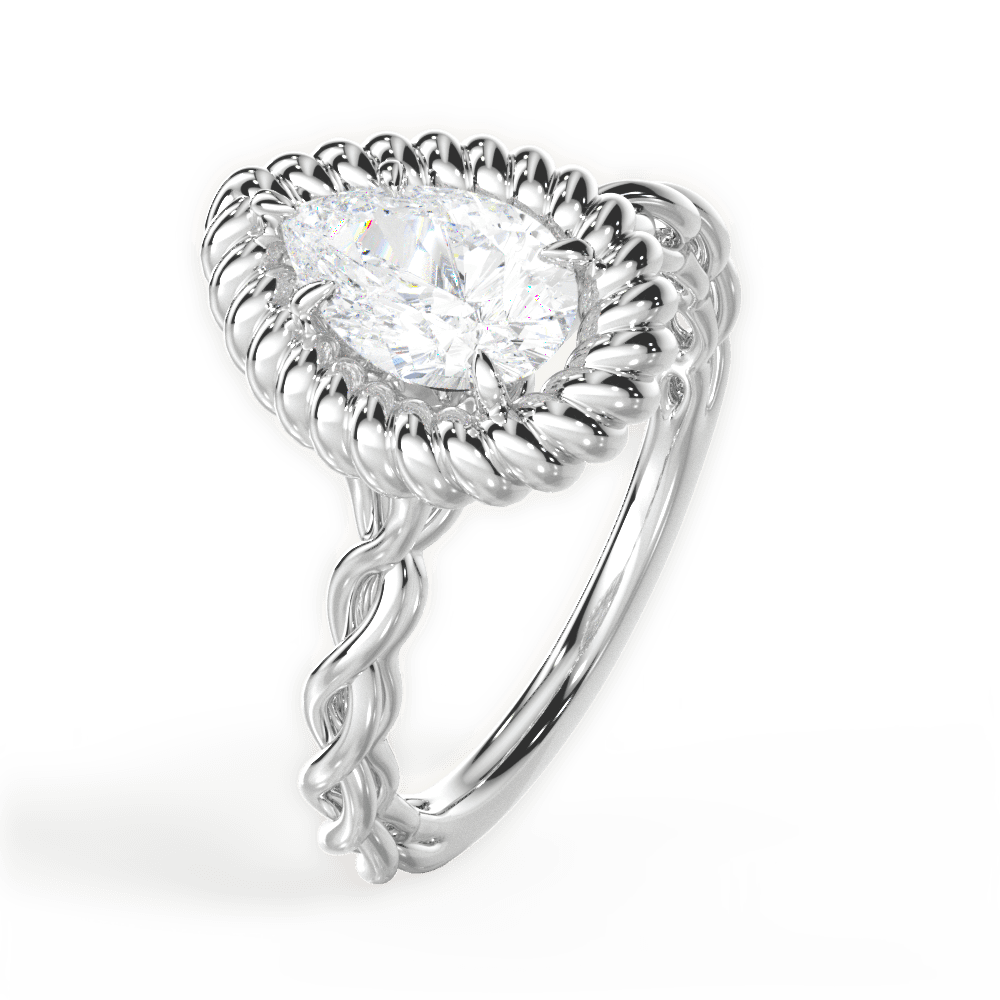 14kt White Gold/18kt White Gold/Platinum/pear/perspective