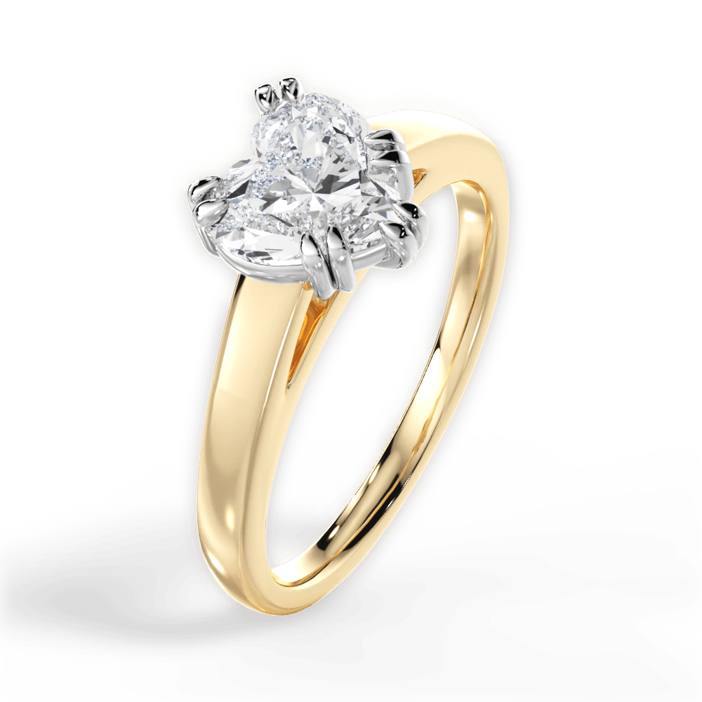 14kt Yellow Gold/18kt Yellow Gold/heart/perspective