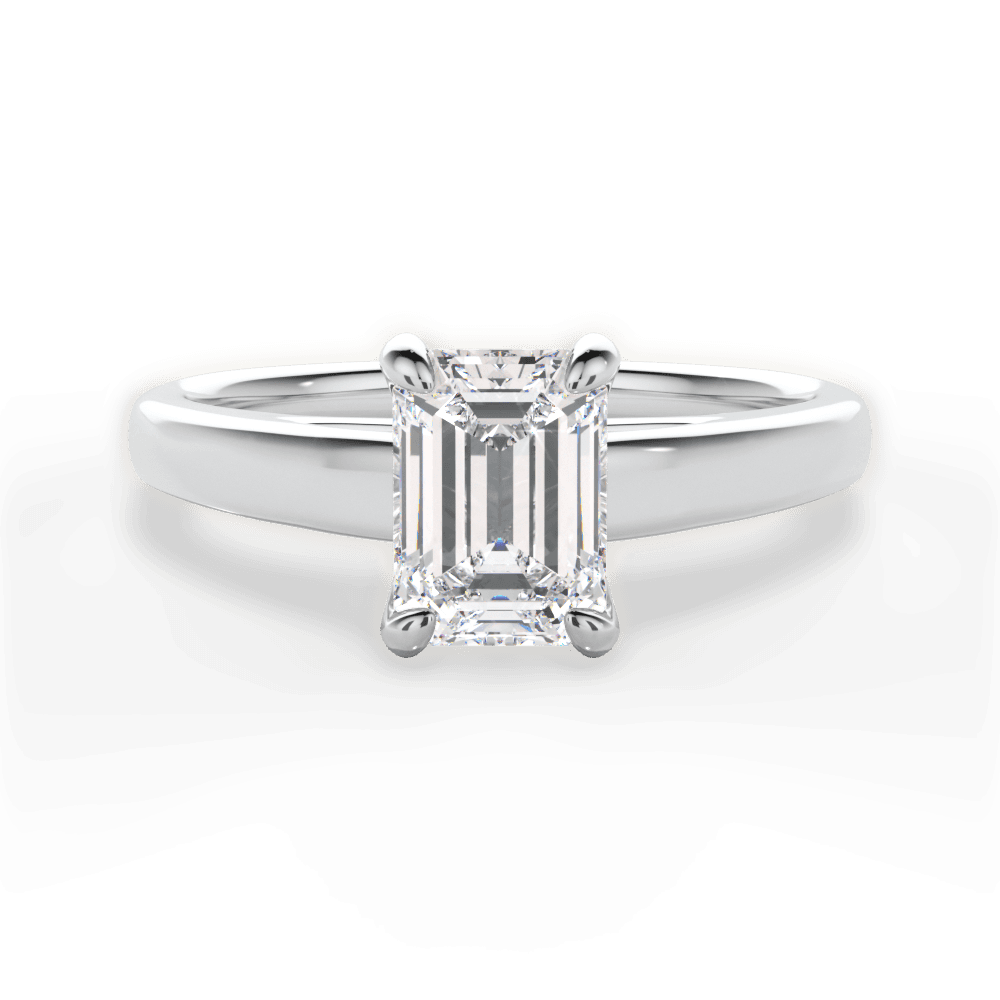14kt White Gold/18kt White Gold/Platinum/emerald/top
