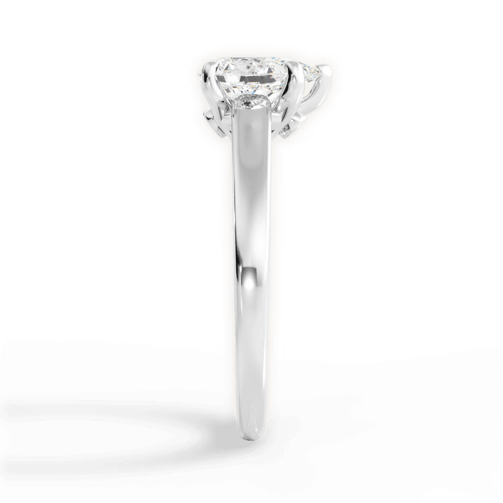 14kt White Gold/18kt White Gold/Platinum/pear/side