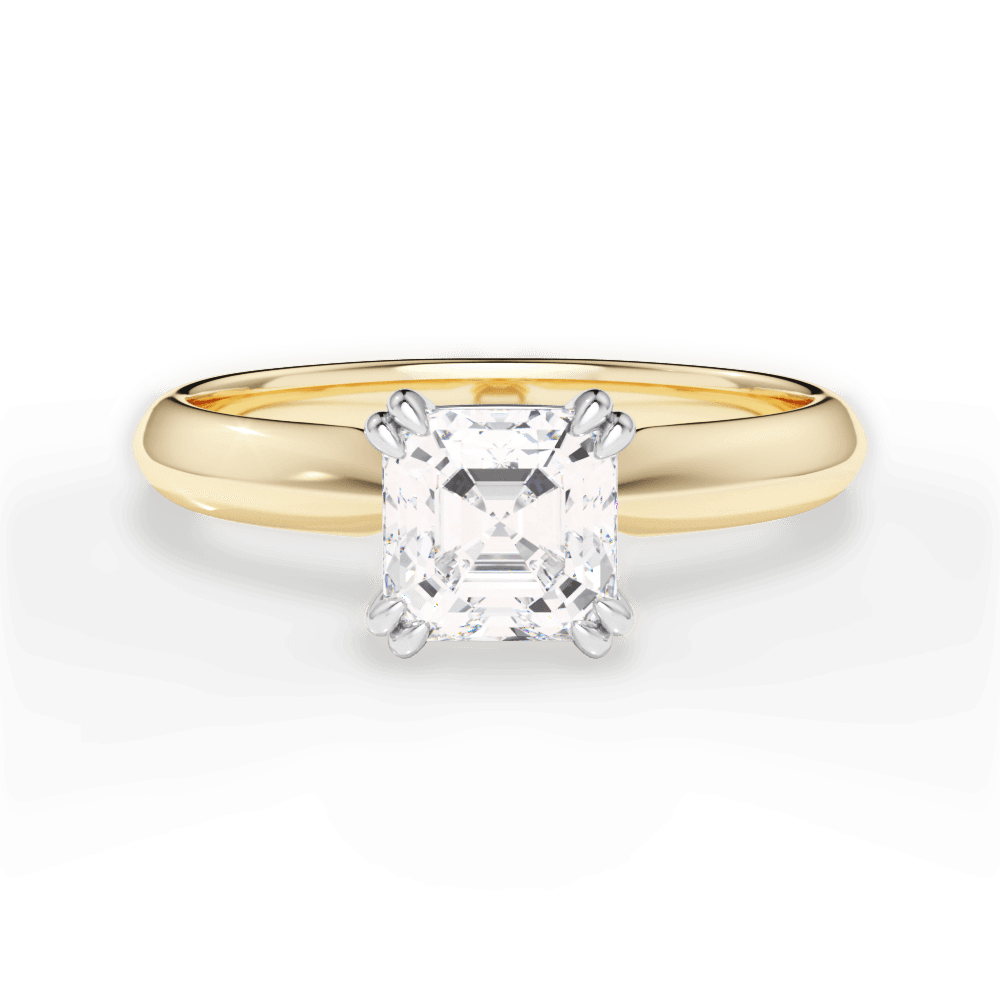 14kt Yellow Gold/18kt Yellow Gold/asscher/top