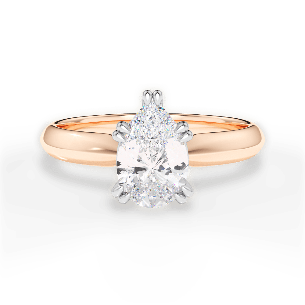 14kt Rose Gold/18kt Rose Gold/pear/top
