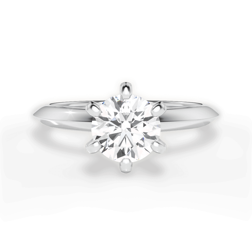 14kt White Gold/18kt White Gold/Platinum/round/top