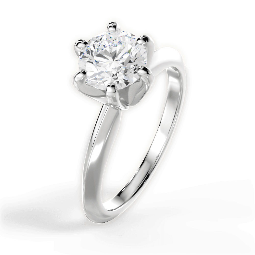 14kt White Gold/18kt White Gold/Platinum/round/perspective