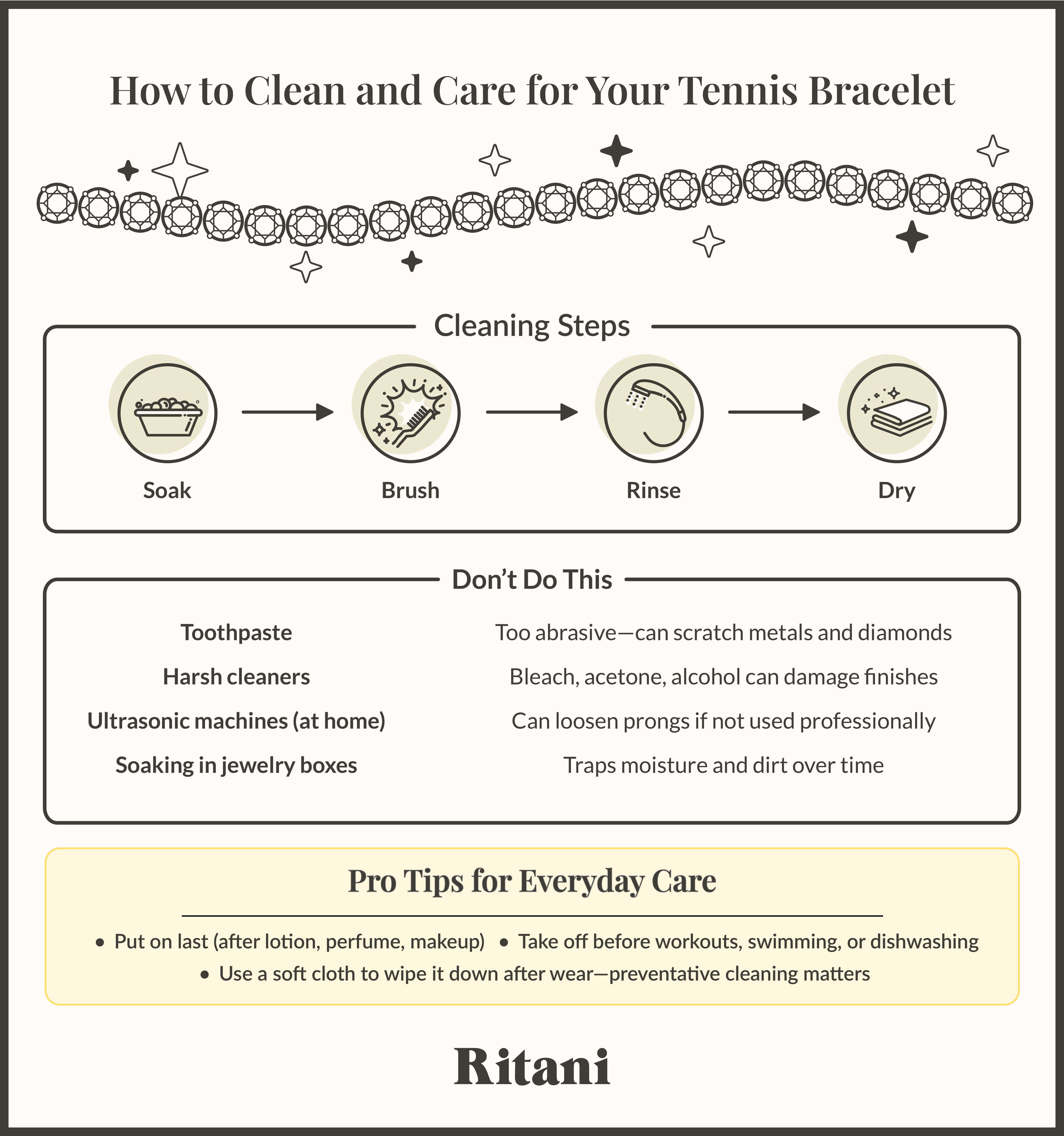 How to Clean and Care for Your Tennis Bracelet