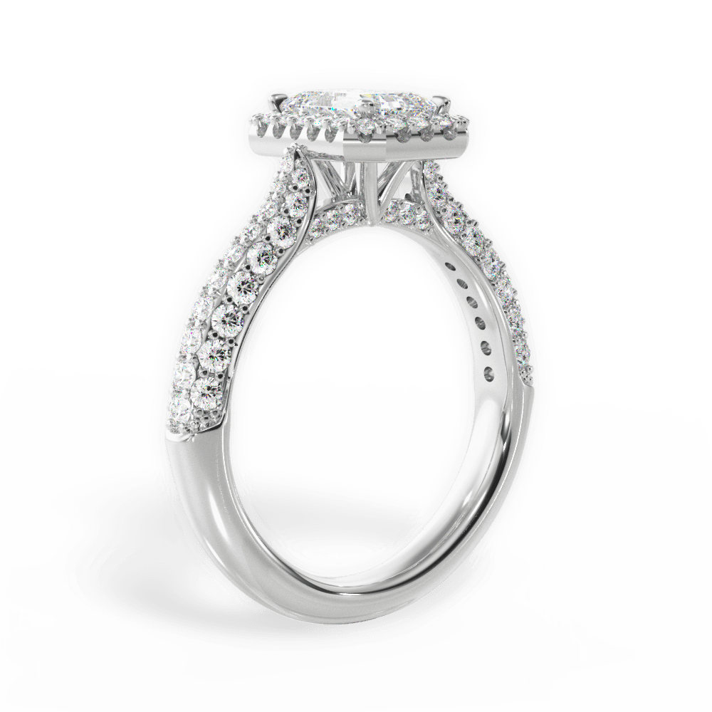 14kt White Gold/18kt White Gold/Platinum/emerald/front