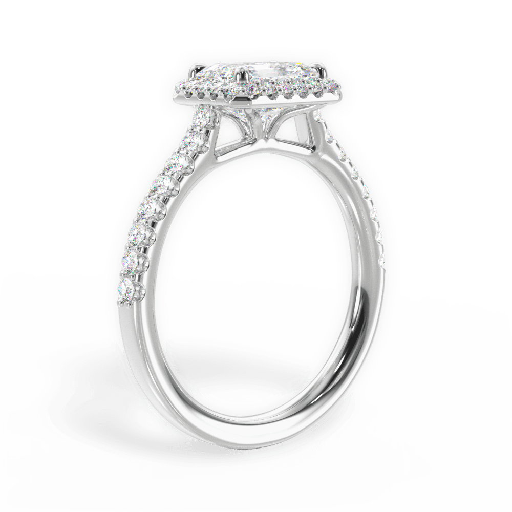 14kt White Gold/18kt White Gold/Platinum/emerald/front