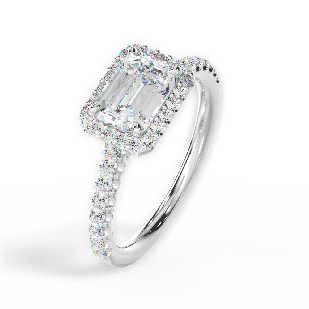 14kt White Gold/18kt White Gold/Platinum/emerald/perspective