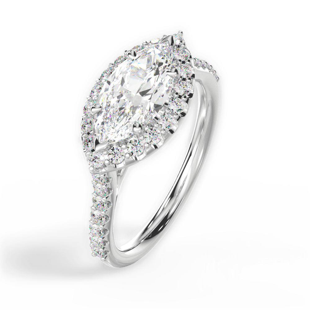 14kt White Gold/18kt White Gold/Platinum/marquise/perspective