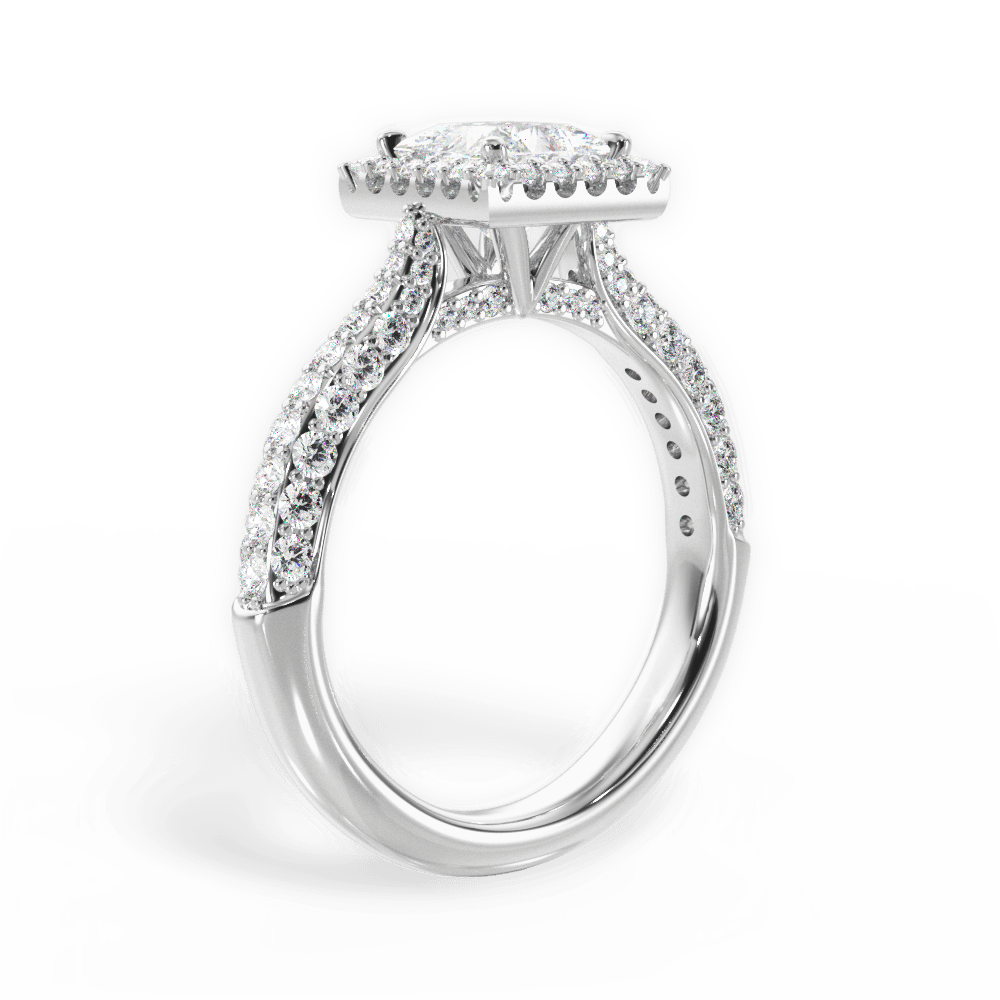 14kt White Gold/18kt White Gold/Platinum/princess/front