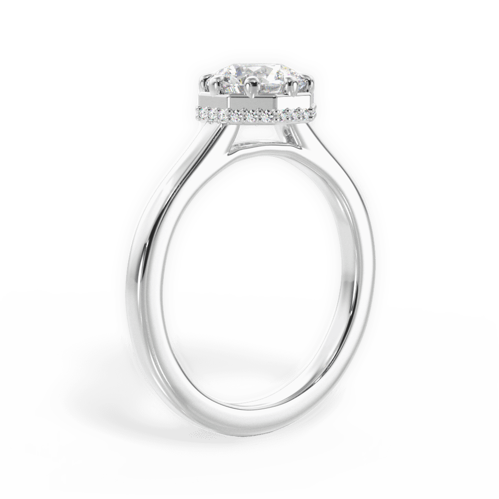 14kt White Gold/18kt White Gold/Platinum/round/front