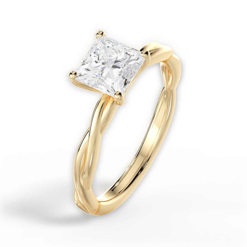 14kt Yellow Gold/18kt Yellow Gold/princess/perspective