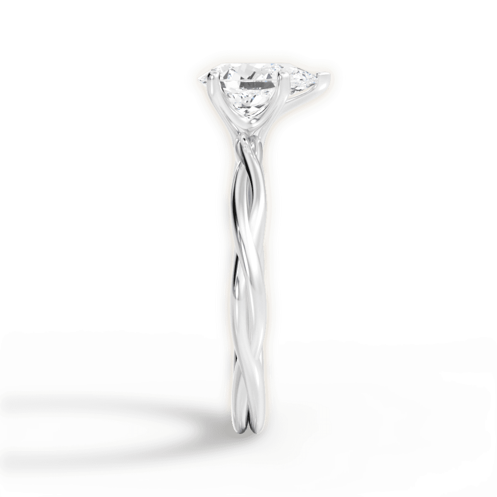 14kt White Gold/18kt White Gold/Platinum/pear/side