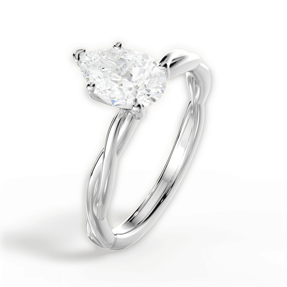 14kt White Gold/18kt White Gold/Platinum/pear/perspective
