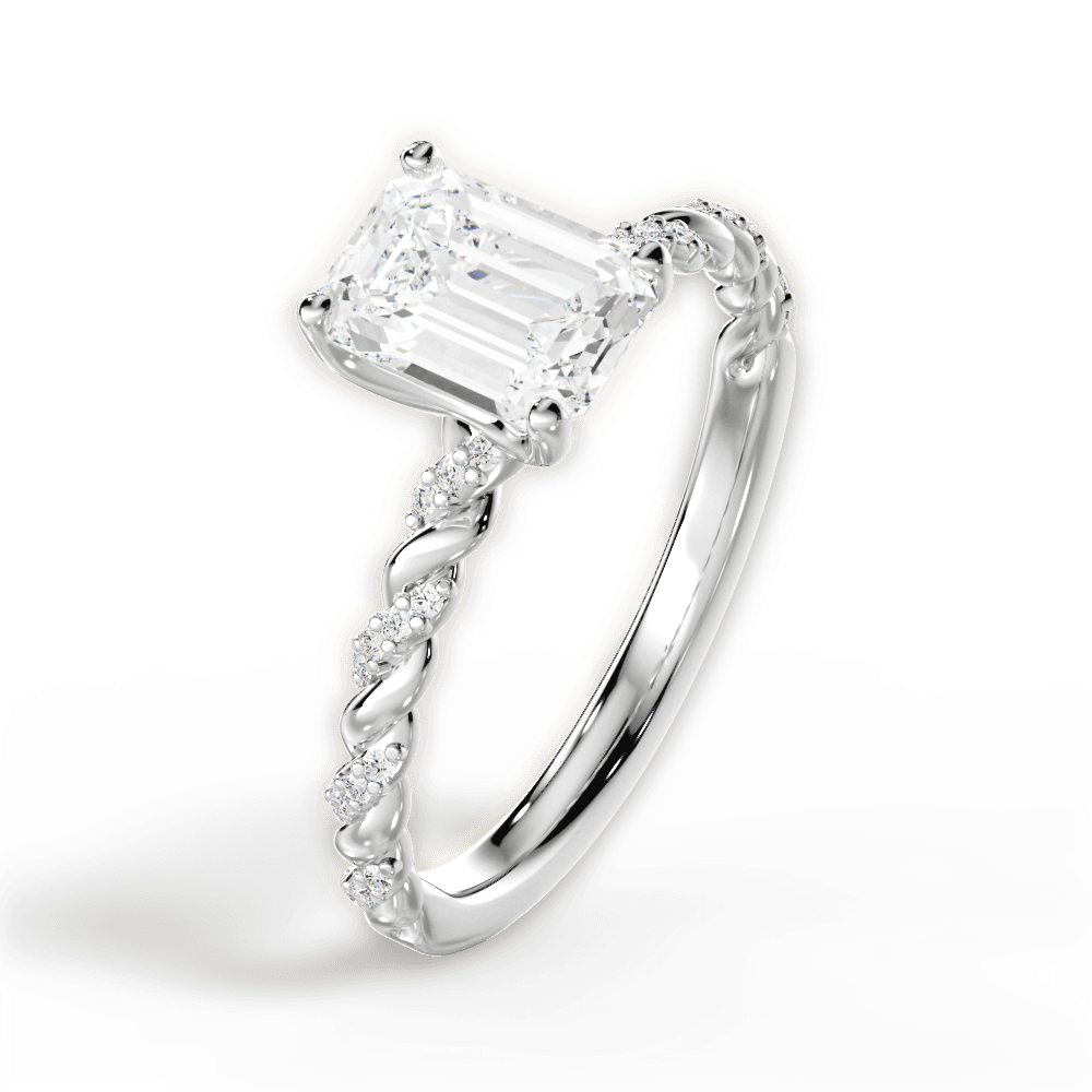 14kt White Gold/18kt White Gold/Platinum/emerald/perspective