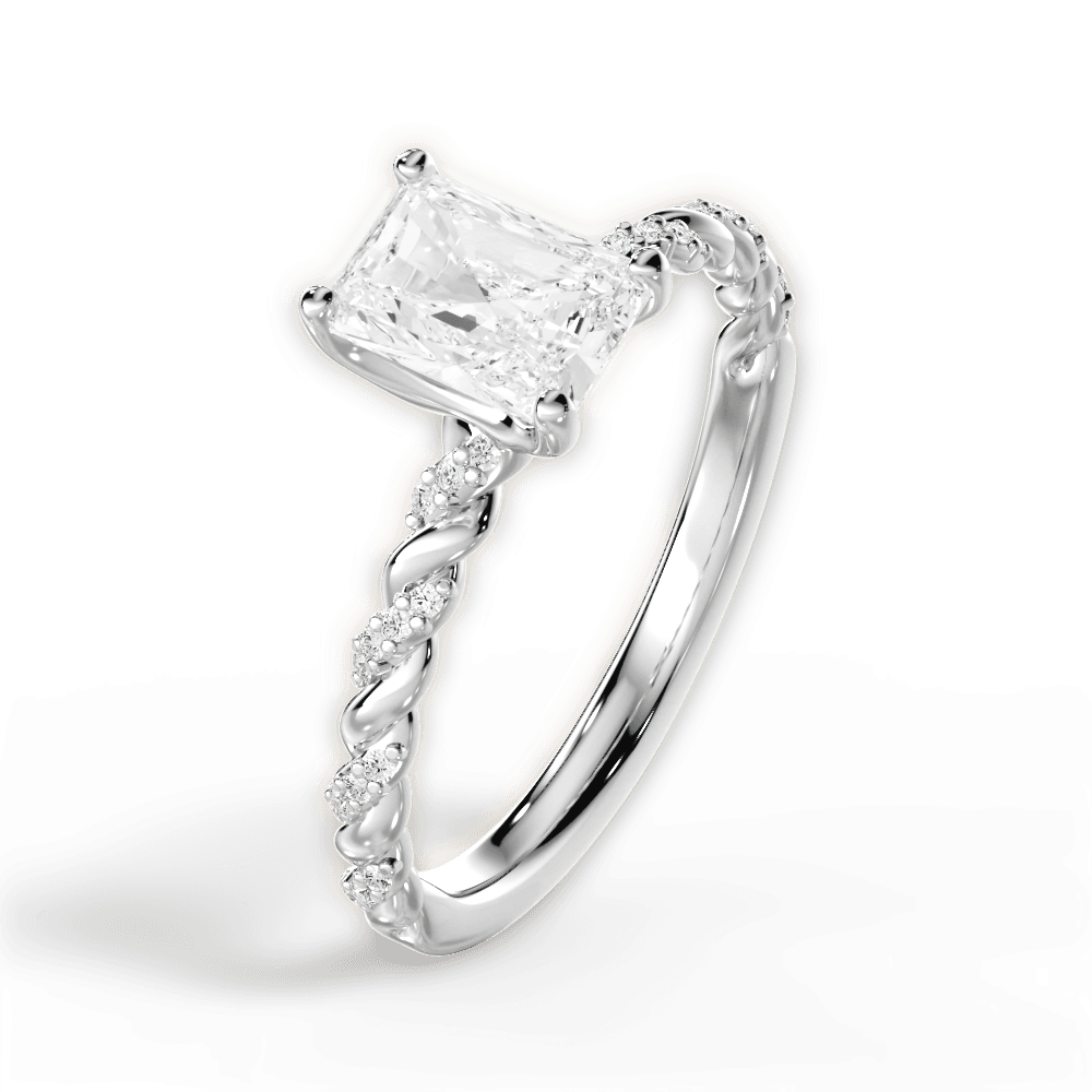 14kt White Gold/18kt White Gold/Platinum/radiant/perspective