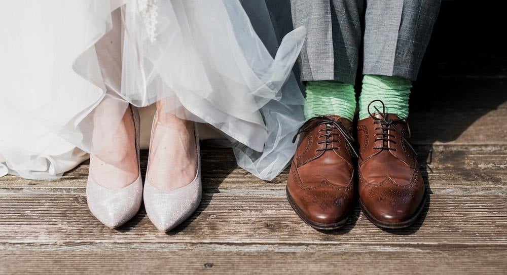bride and groom's shoes