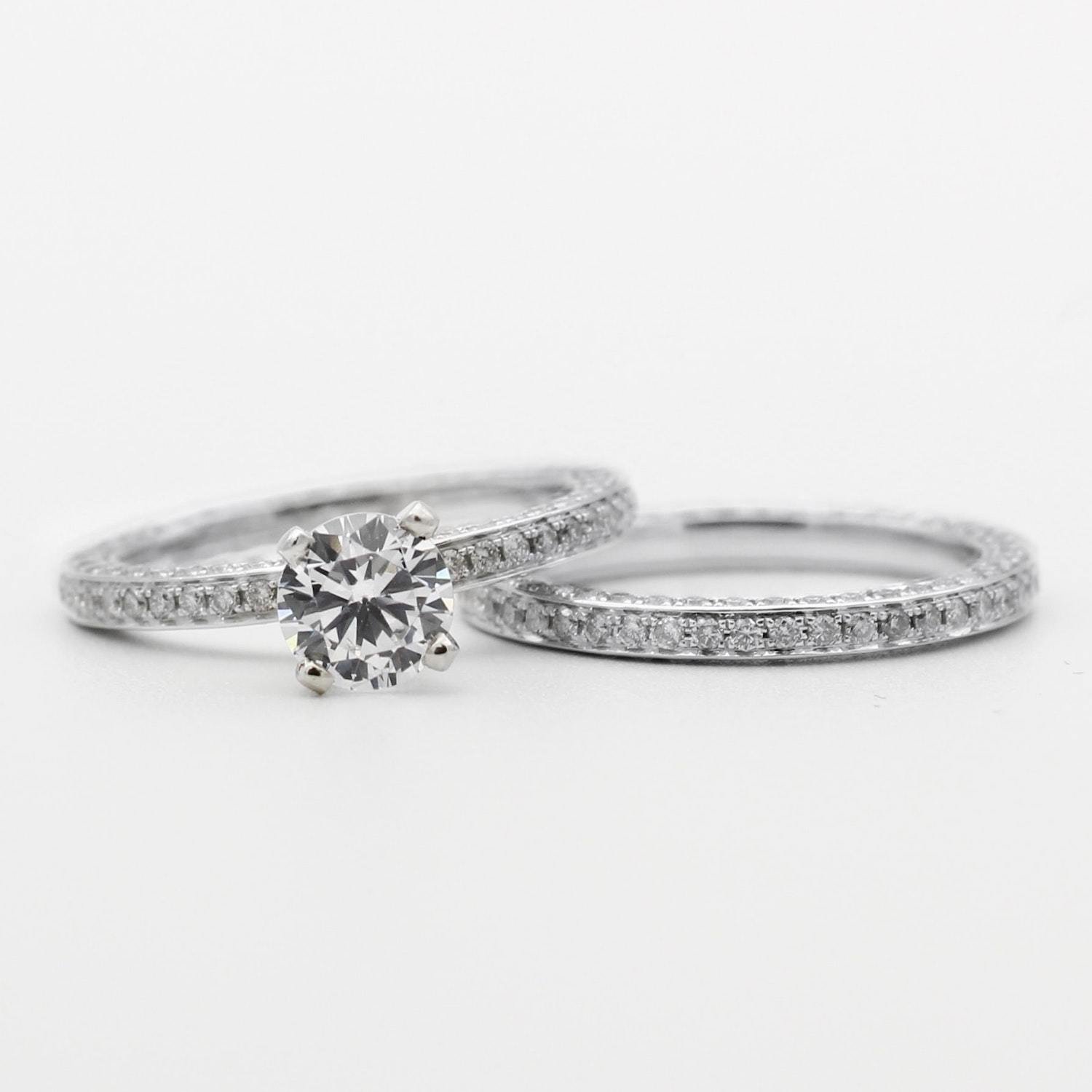 white gold bridal set 