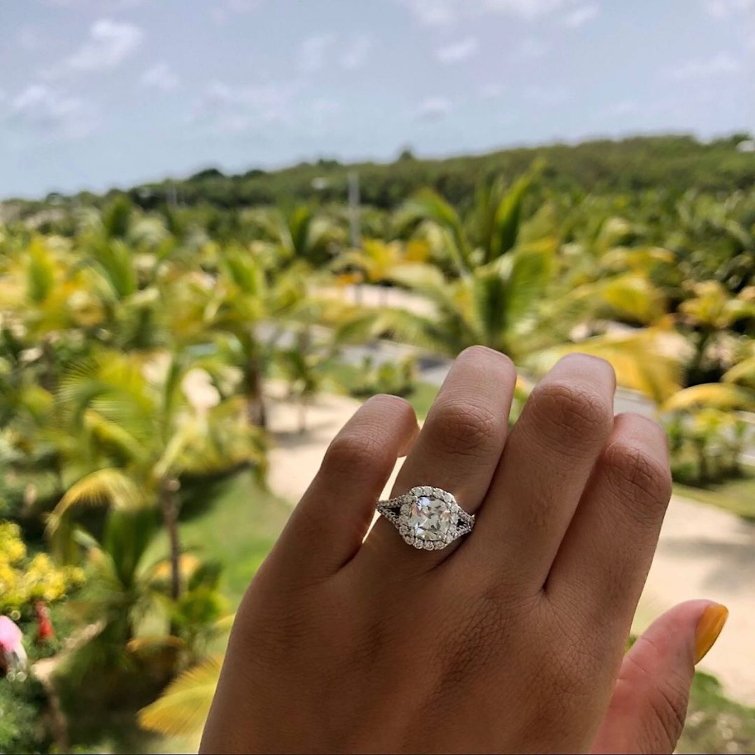 cushion cut engagement ring 