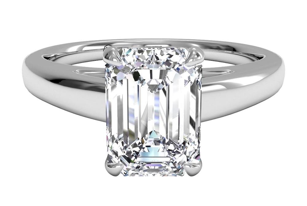 Emerald cut engagement ring
