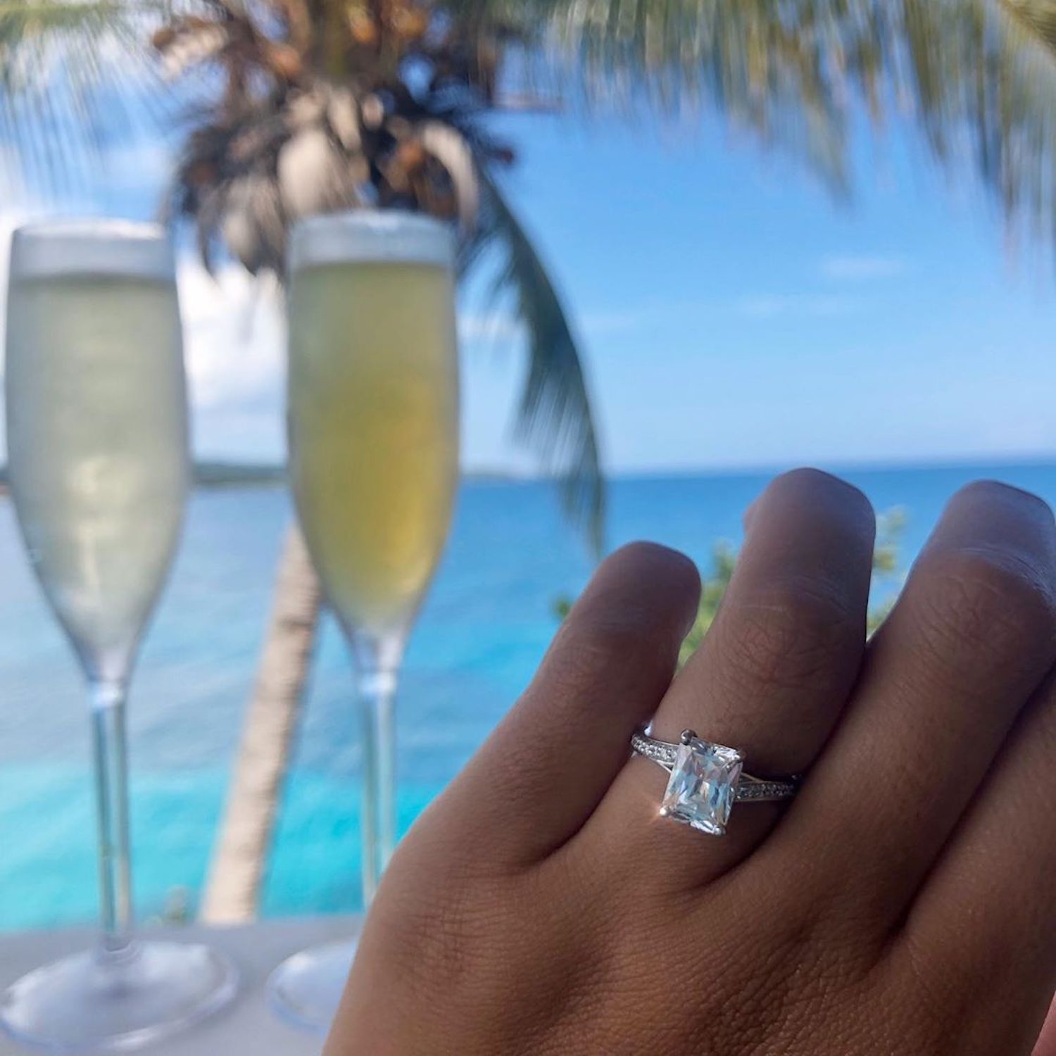 bypass diamond engagement ring