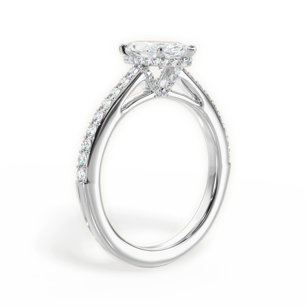 14kt White Gold/18kt White Gold/Platinum/marquise/front