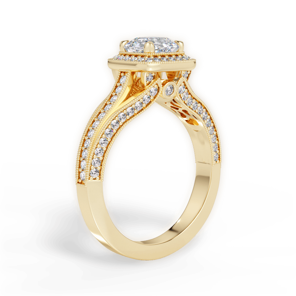 14kt Yellow Gold/18kt Yellow Gold/asscher/front
