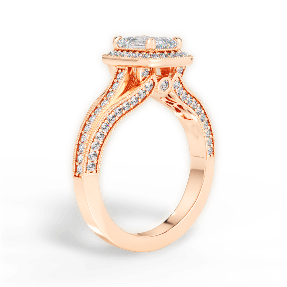14kt Rose Gold/18kt Rose Gold/emerald/front