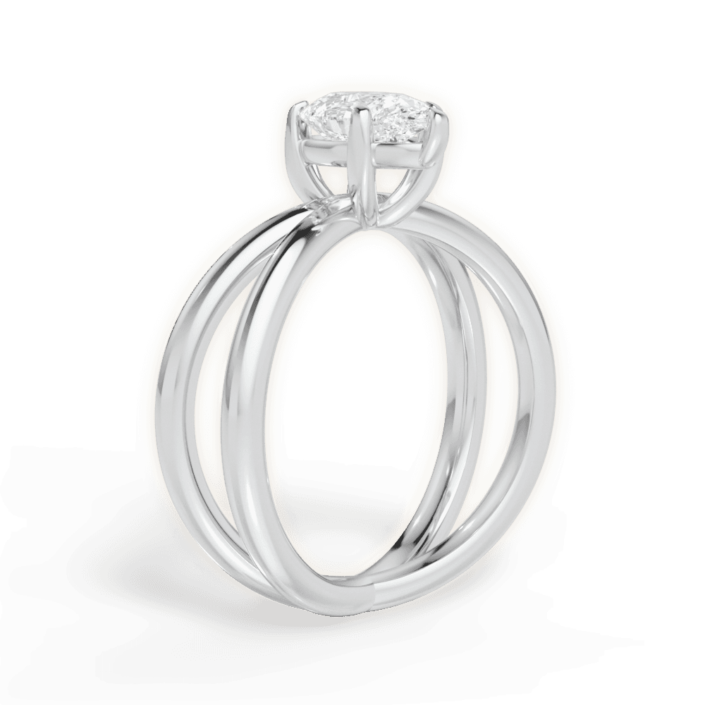 14kt White Gold/18kt White Gold/Platinum/pear/front