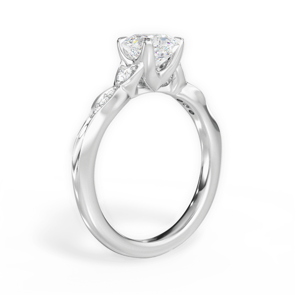 14kt White Gold/18kt White Gold/Platinum/asscher/front