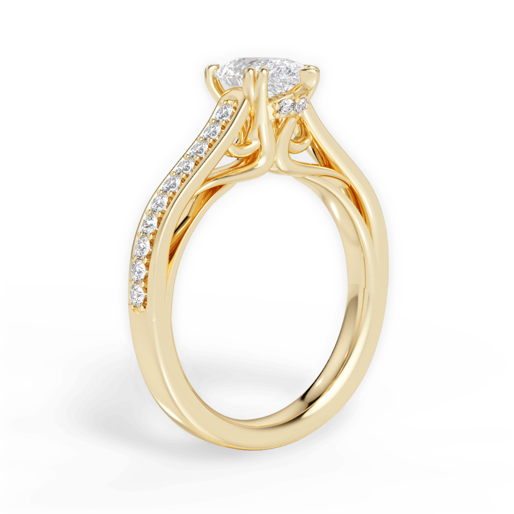 14kt Yellow Gold/18kt Yellow Gold/pear/front