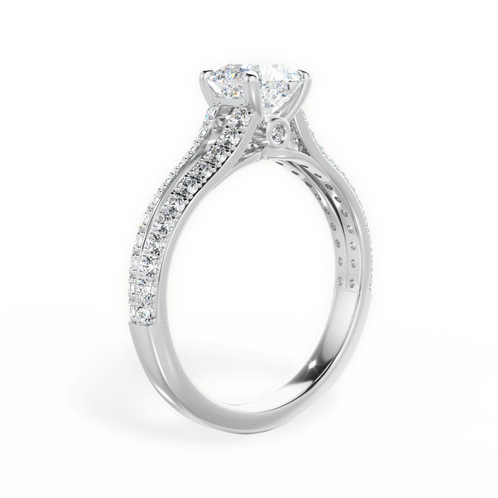 14kt White Gold/18kt White Gold/Platinum/asscher/front