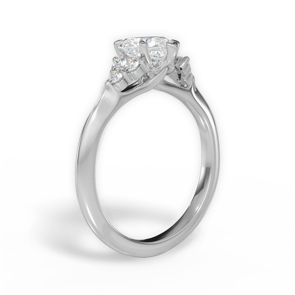 14kt White Gold/18kt White Gold/Platinum/heart/front