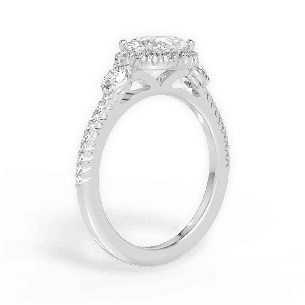 14kt White Gold/18kt White Gold/Platinum/oval/front