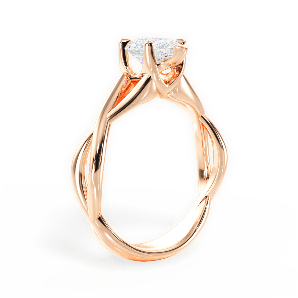 14kt Rose Gold/18kt Rose Gold/pear/front